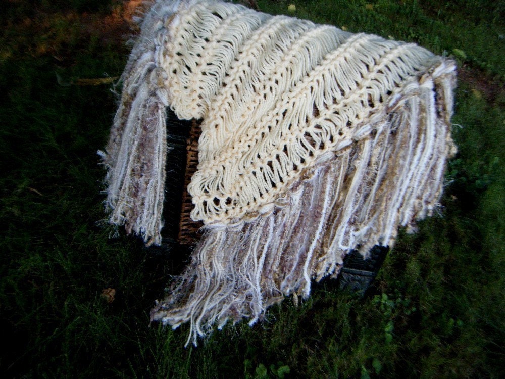 Sepia Brown Fringe Hammock Baby Photo Prop Blanket Photography Prop Newborn Infant 'Granola'