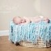 Newborn Baby Boy Blanket Photo Props, Fringe Hammock ('Ivory Sky' Off White and Pale Blue)