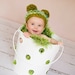 Baby Photo Prop  - Apple Green Newborn Photography BLANKET. 2x2 THICK Fur Texture. Hand Knit 'Mint' PuffPelt Rug