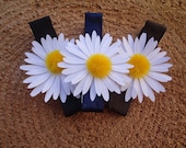 White Daisy Hair Clips
