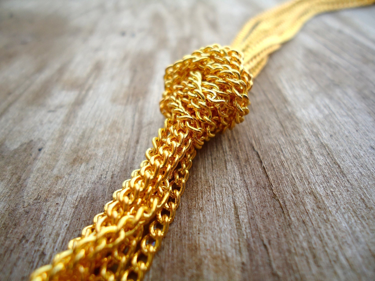 Gold Chain Necklace with Knot