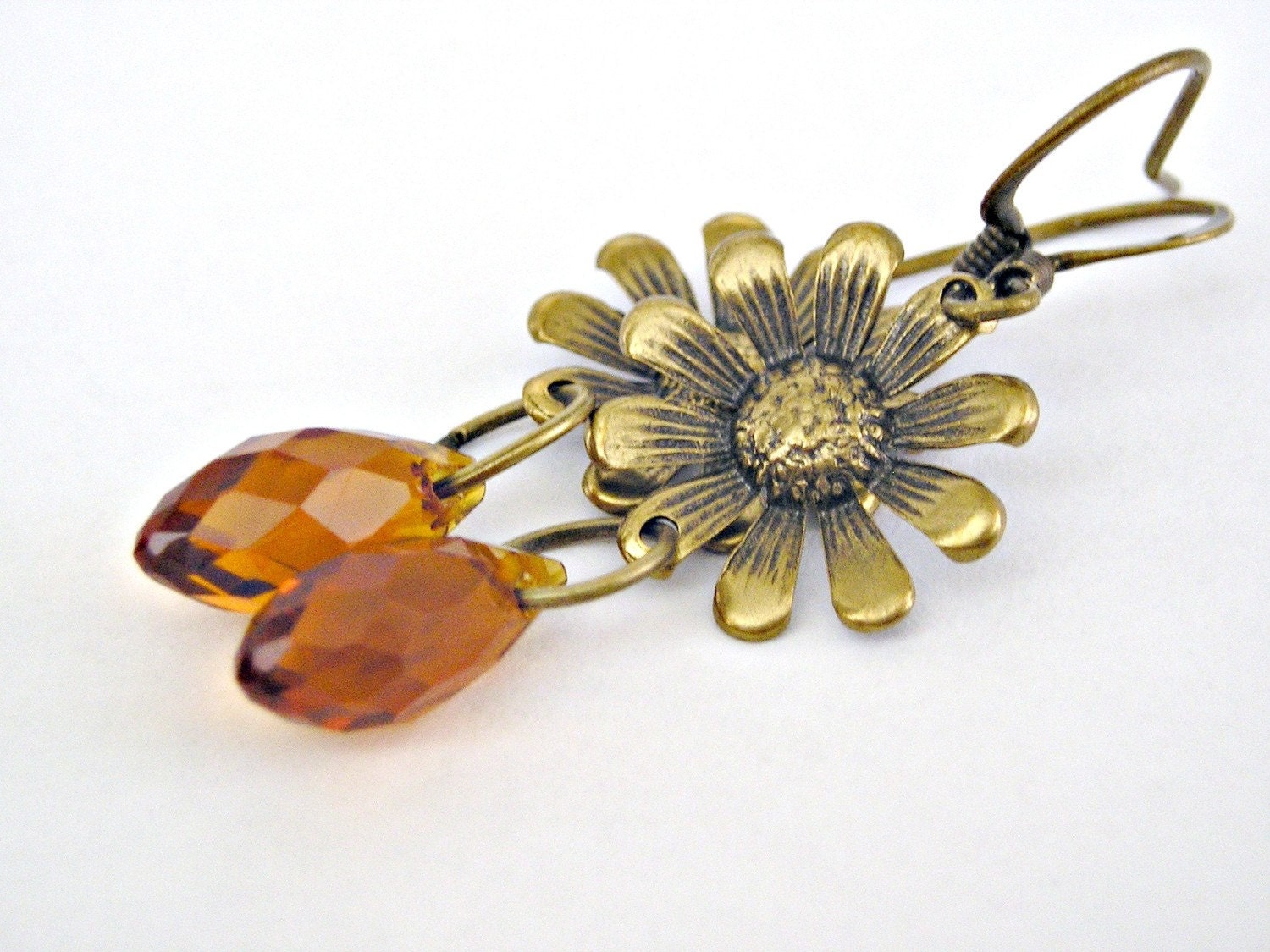 Spring topaz flower earrings