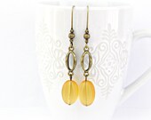 Yellow solar power brass findings earrings