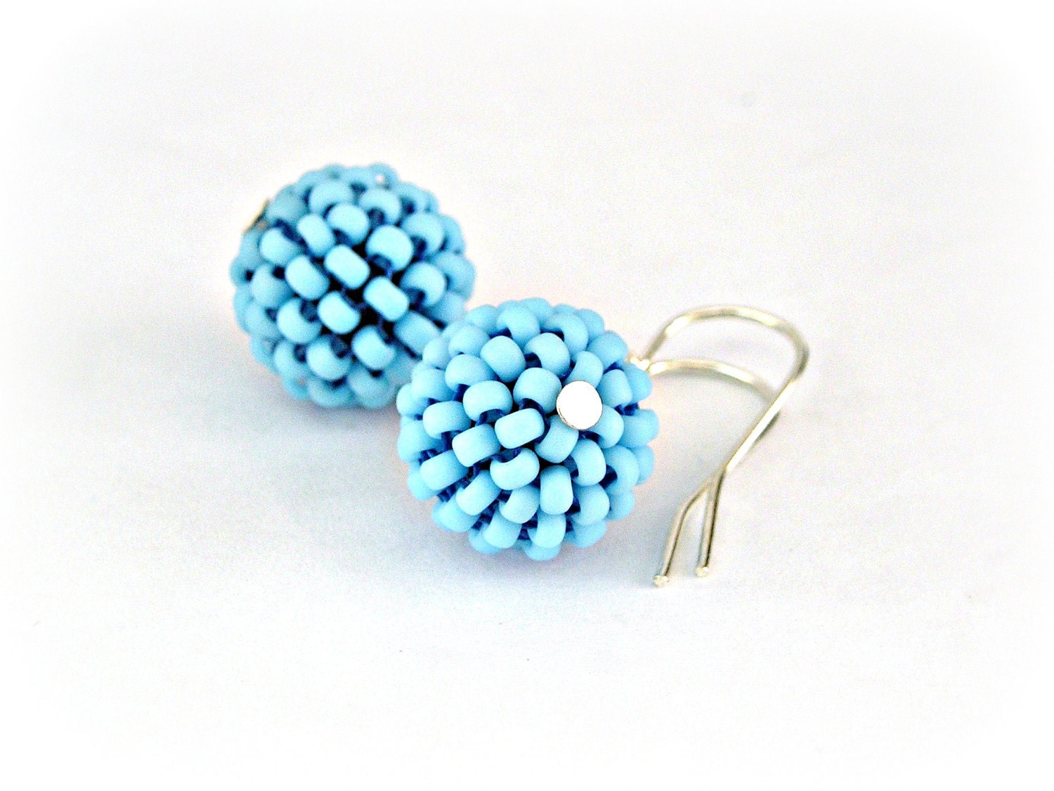 Cockatoo blue - Beaded beads earrings