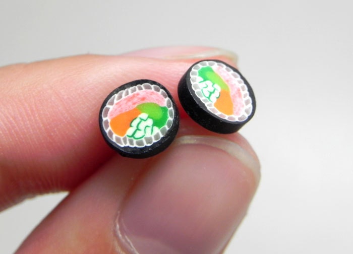 Sushi Stud Earrings by Lyssasstuff on Etsy