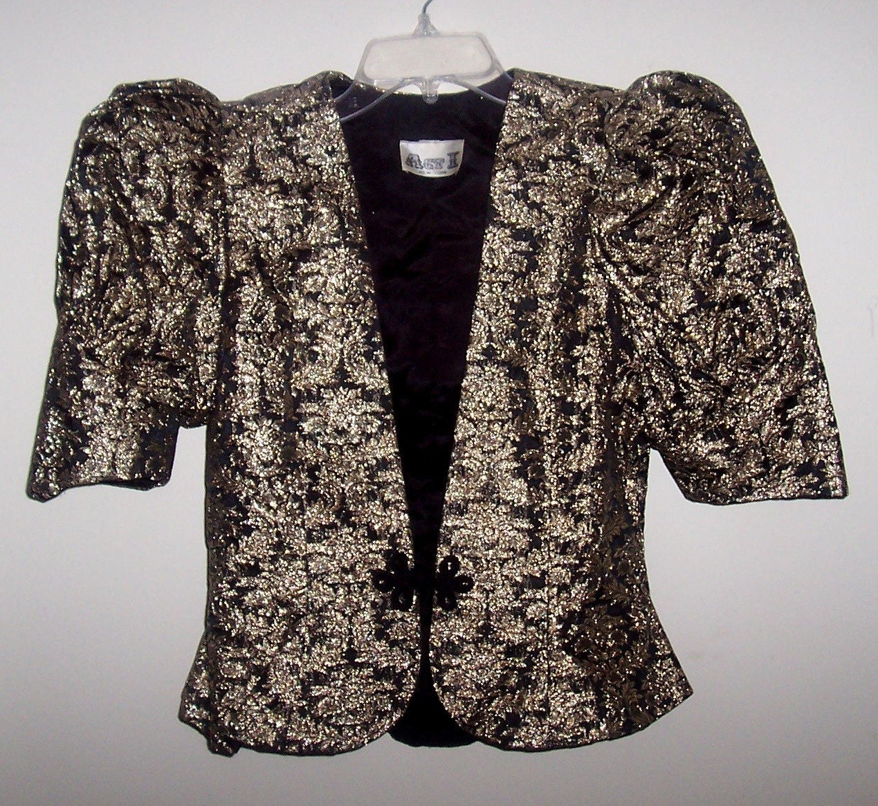 GOLD LACE PEPLUM Jacket Metallic Floral Tapestry 11/12