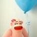 Pink Sock Monkey Doll, Handmade, Plush, Girl, Children's Toy, Stuffed Animal