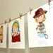 Alphabet Wall Cards, Blonde Girl - Back to School, Children's Room Artwork, Nursery Artwork