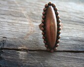 vintage copper cocktail ring  / 1930s