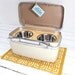 Upcycled Vintage Train Case Pet Feeder