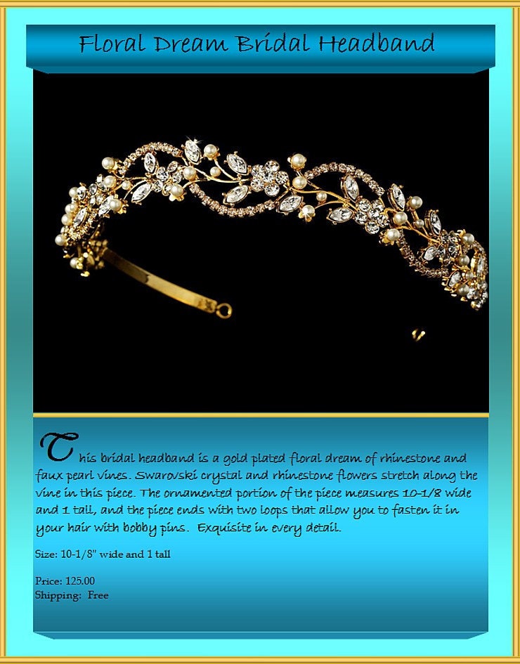 Golden Floral Dream Bridal Headband