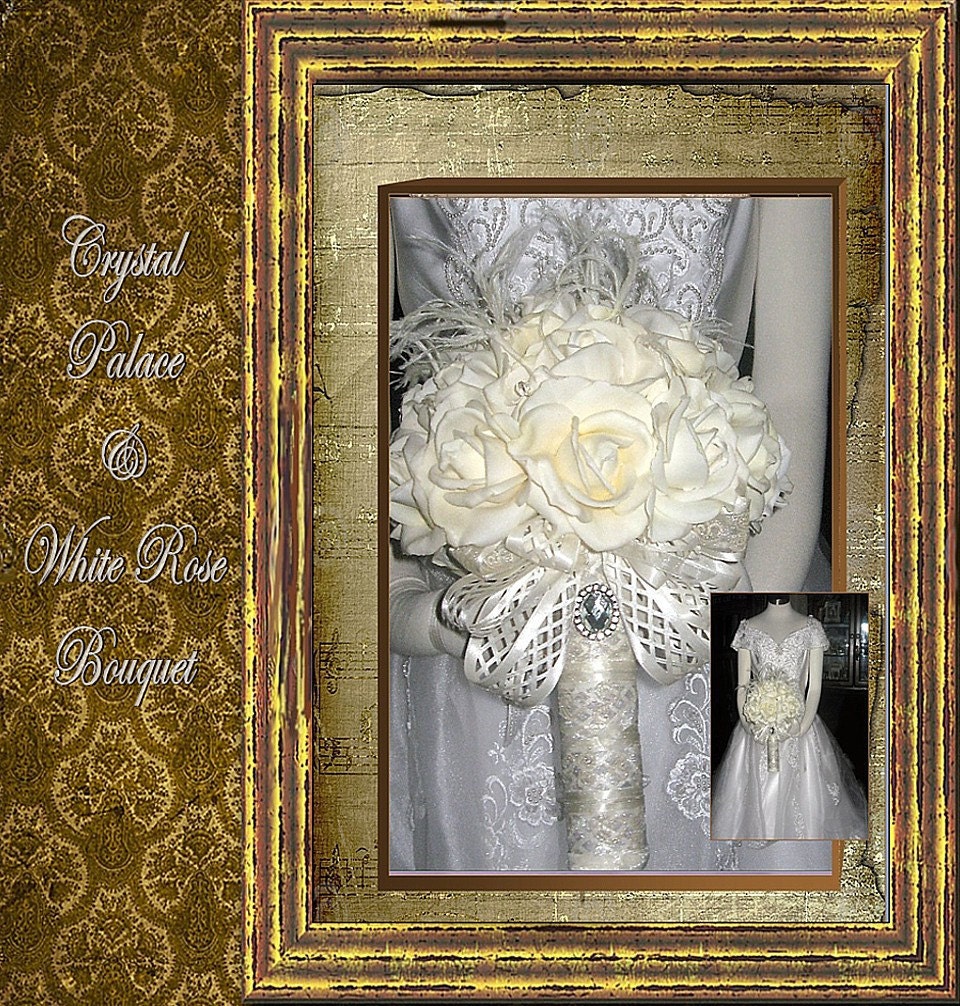 Crystal Palace White Rose Bouquet