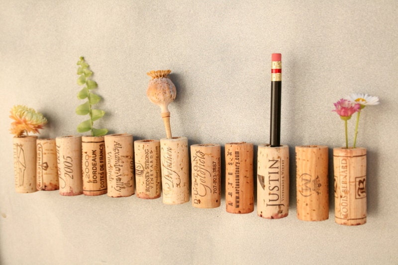 Wine Cork Magnets DIY Set of 12