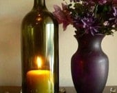 OLIVE Wine Bottle Candle Holder Hurricane Lamp Centerpiece