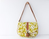 Limited Edition--Medium Everyday Handbag--Fall Leaves Mustard Yellow (Lined with Water Repellent Canvas)