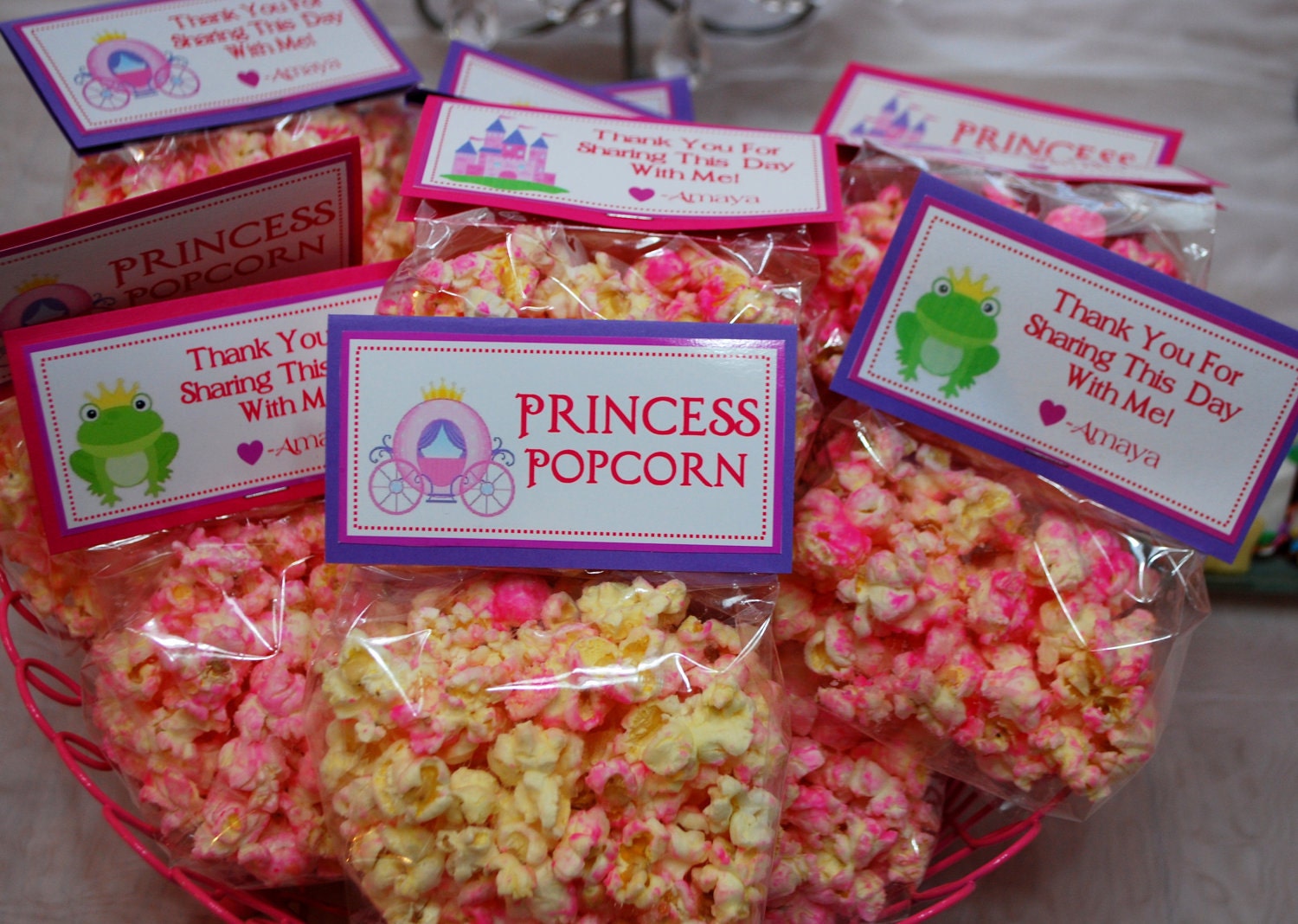 Pink Princess Popcorn - Princess Party Favors - Set of 12