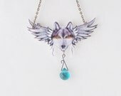wolf wings original art jewelry