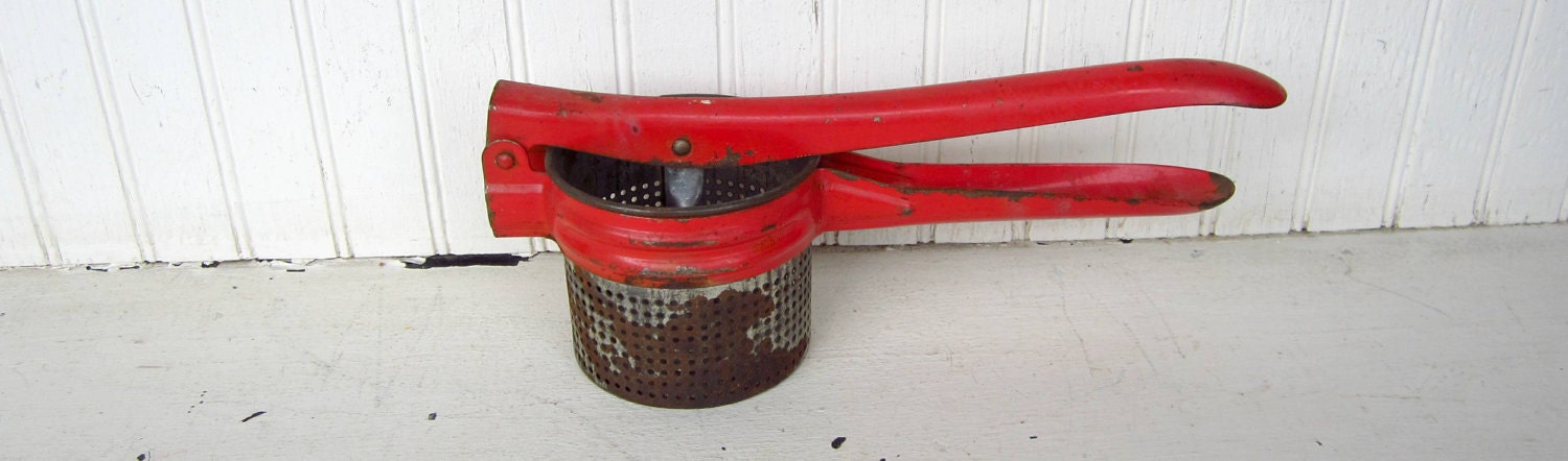 Vintage Potato Ricer Nice Red Color