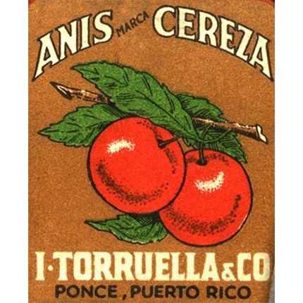 Cherry Anise Syrup - Puerto Rican Vintage Matchbook Print - Kitchen - Gift of wall decor