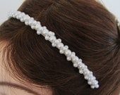 Swarovski Pearl Bridal Headband in White or Ivory---Pearl Drops