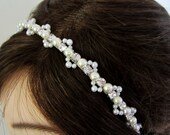 Bridal Headband Wedding Headband White or Ivory--Evana