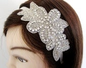 Rhinestone Flower Bridal Headband---Anthea