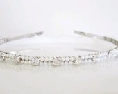 Bridal Headband in White or Ivory pearls and Rhinestones -- Idlewilde