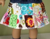 ON SALE Patchwork Twirl Skirt for American Girl 18" Doll -Ready to Ship