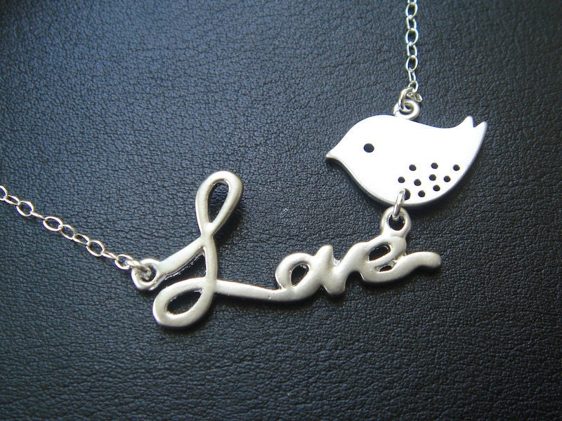 Bird Necklace, Love Necklace, Wedding Jewelry, Romance, Couple Necklace, Bridesmaid Necklace, Bridesmaid Gift