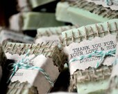 100 Rustic Wedding & Event Soap Favors w/ custom label, Burlap, Rustic, Shabby chic