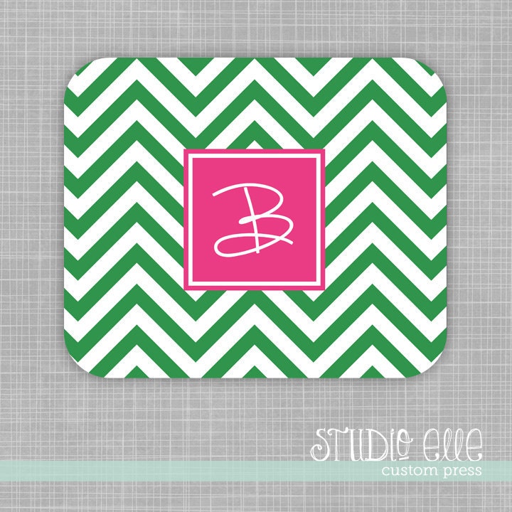 Chevron Monogram Mousepad