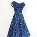 s a l e 1950s Dress / 50s Dotty Dancing Dress / Taffeta