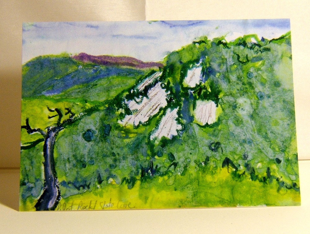 Bright, Bold Impressionistic Note Cards of the Blue Ridge Mountains--Your choice