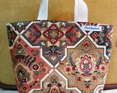 Small Tote, Golden Floral Print