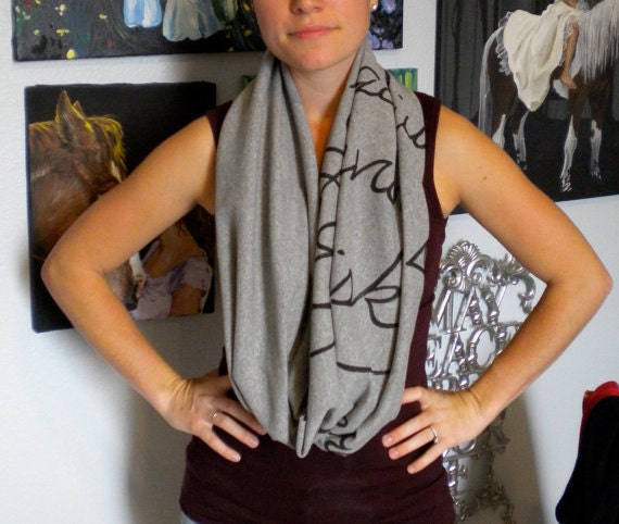 Custom for Kimberly Harry Potter Spells and Charms Infinity Scarf in Gray