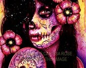 I'll Never Forget Art Print - Day of the Dead Pop Art Portrait By Carissa Rose 8x10