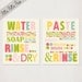 Kids Bathroom Art Prints, Wash Your Hands, Brush Your Teeth, Set of Two, pick custom colors, size 8X10