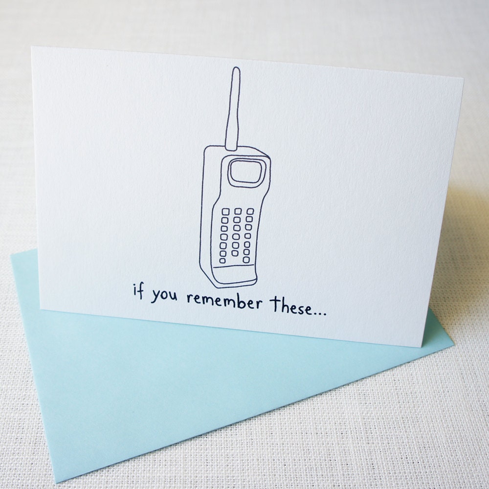 Birthday Card For All Ages - Old Cell Phone
