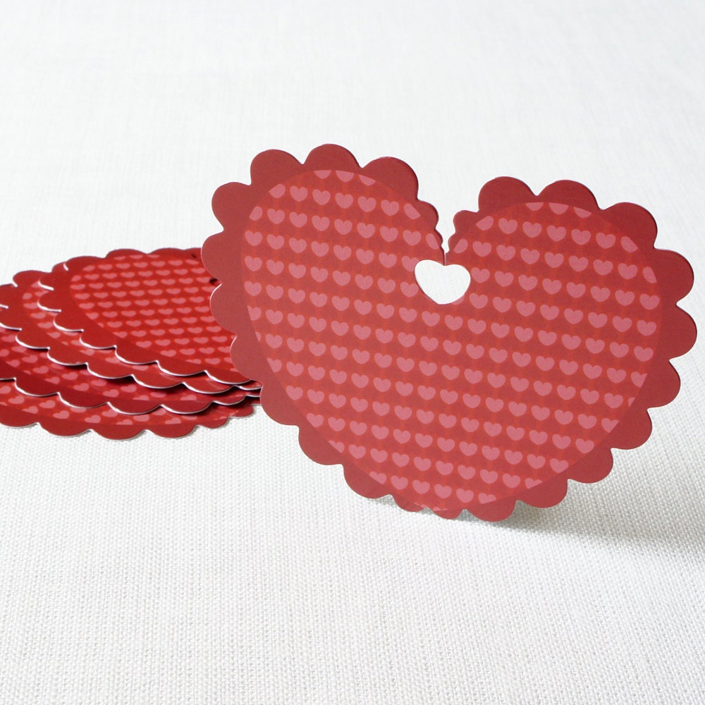 Love hearts gift tag - Set of 5