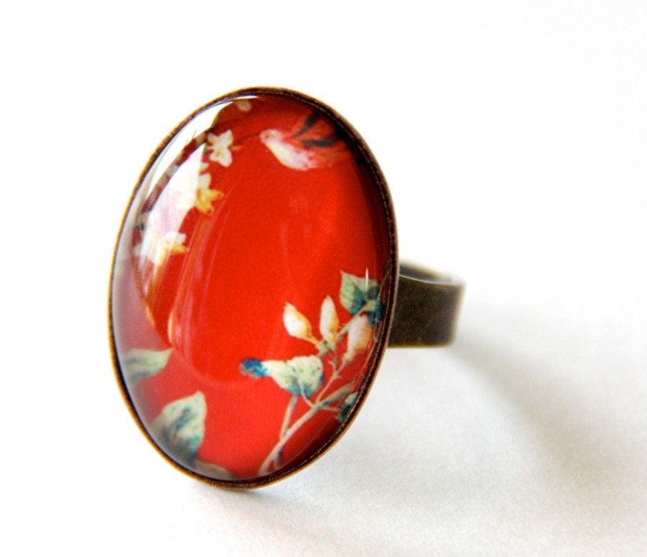 Red Floral Ring