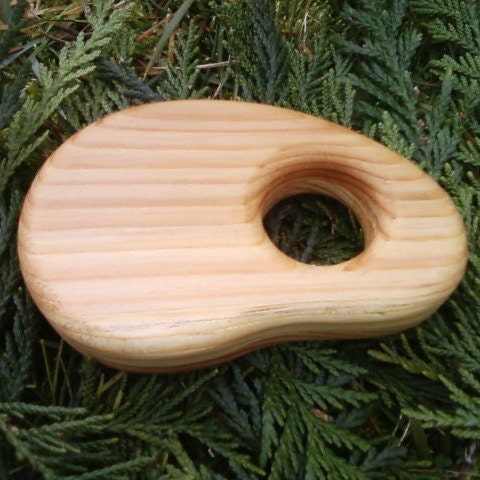 little seed natural wooden rattle