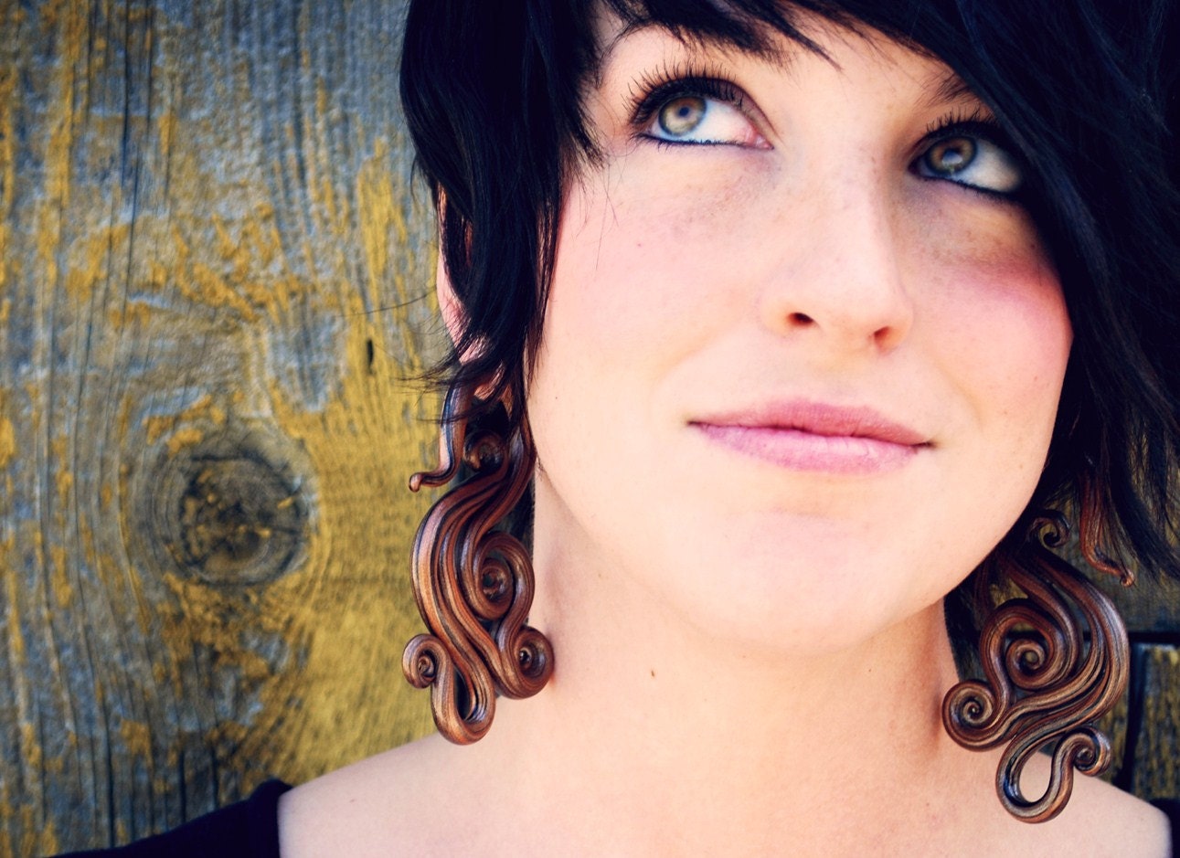 Golden Phoenix - Earrings for Stretched Lobes - Gauges