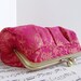 Silk brocade evening clutch in frame, formal clutch purse, OOAK