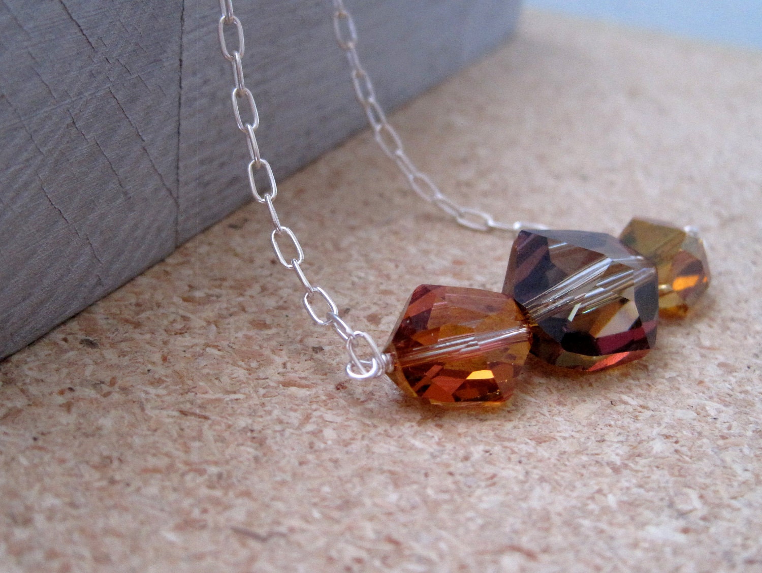 Honey Swarovski Crystal and Fair Trade Sterling Silver Necklace