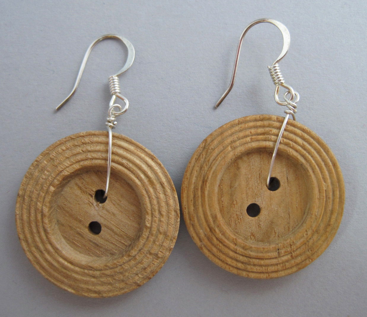 Bohemian Reclaimed Button Earrings