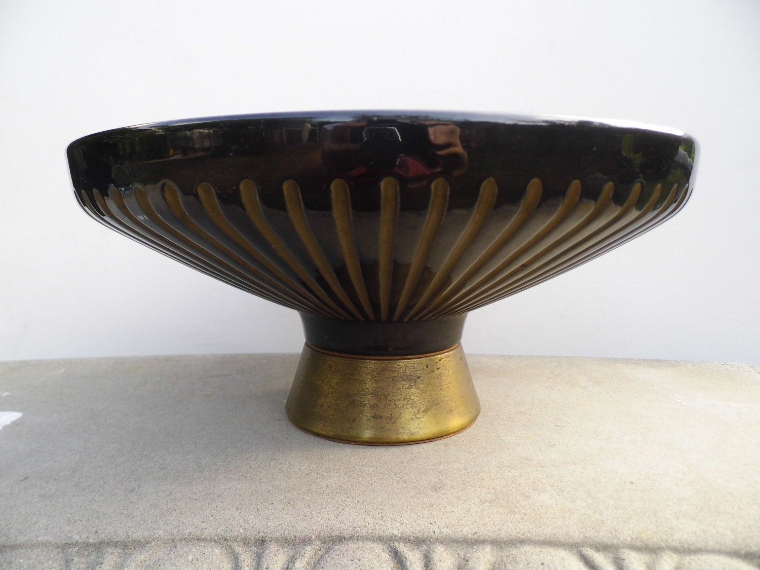Vintage Glass Bowl, Mid Century Glass Serving Bowl, Mid Century Kitchen, Table Centerpiece