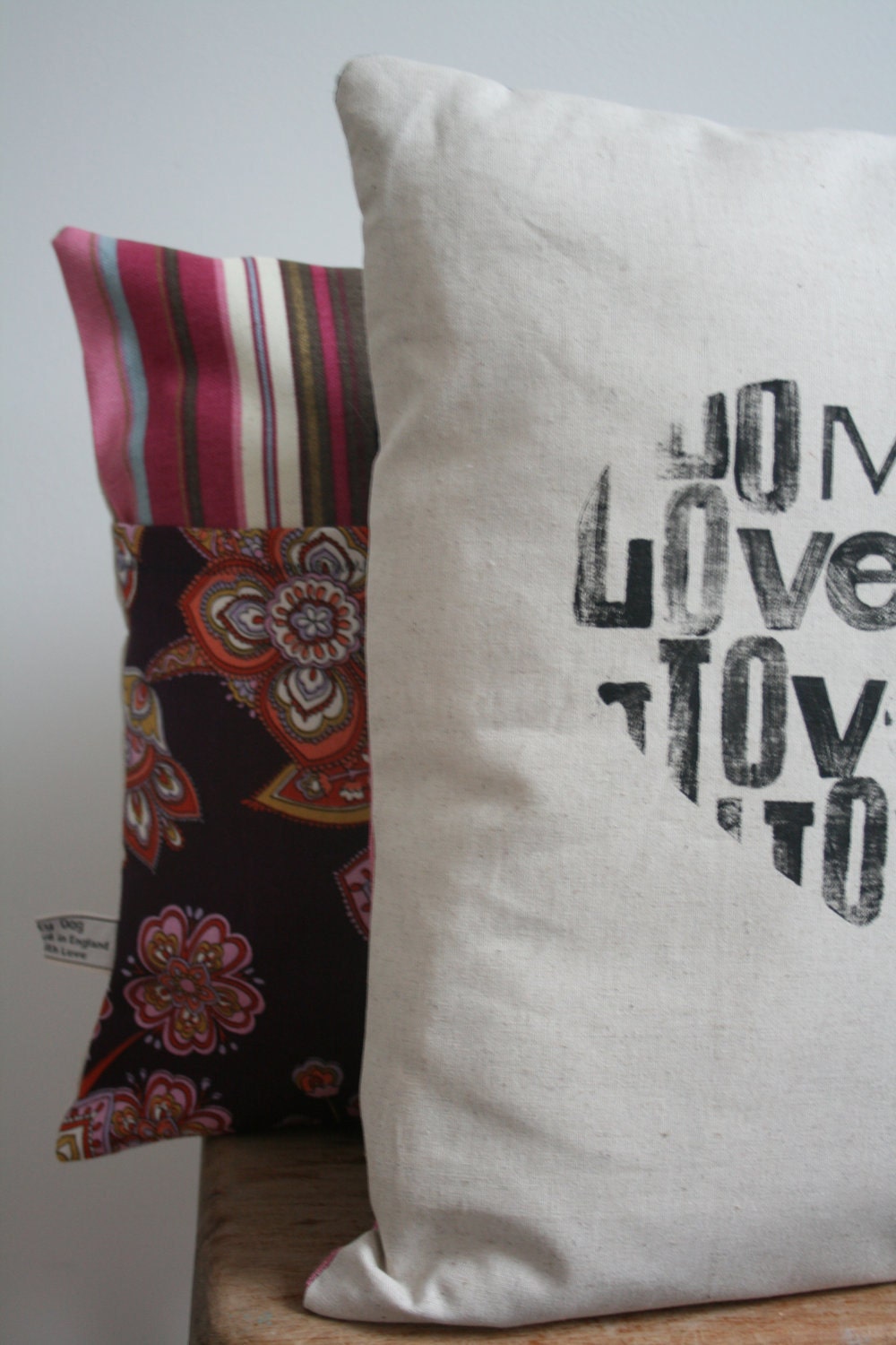 Love me Love my Dog Hand Block Printed Pillow