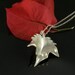 Sterling Silver Leaf Necklace with Pearl, Autumn Leaf Necklace, Woodland Jewelry, Autumn Leaves, Nature Jewellery