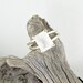 Moonstone Engagement Ring, Rainbow Moonstone Sterling Silver Ring, Faceted Rainbow Moonstone Jewelry, Emerald Cut Ring