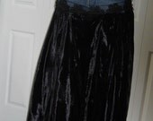 Gabrielle black velvet jean skirt bohemian goddess vintage lace Renaissance Denim Couture Seven for All Mankind midnight mermaid  faerie